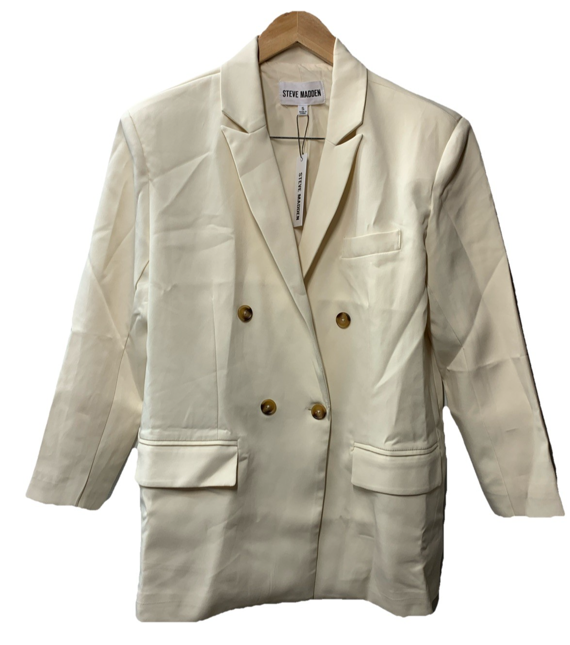 Steve Madden Women's Pristine Double-Breasted Isabella Blazer Size S Long Sleeve