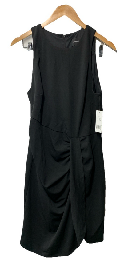 Donna Morgan Womens D8070M Sleeveless Short Dress Size 16 Black for Casual Party