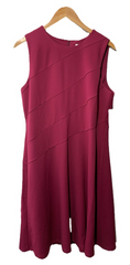London Times Women's Asymmetrical Detail Dress Sleeveless T6949M Plum Size 16