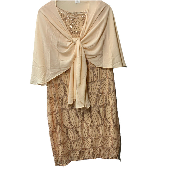 GRACE KARIN Women's Sequin Dress Mother of the Bride Dress Formal Size 18 Gold