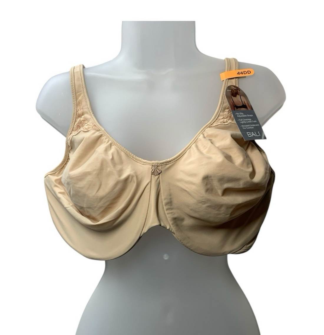 Bali Passion DF3385 Full Coverage Lightly Lined Cups Underwire Bra No-slip 44DD