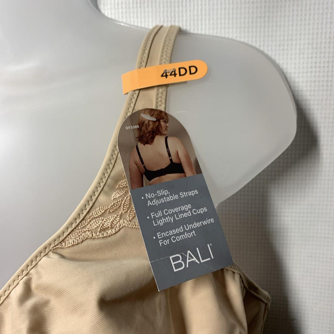 Bali Passion DF3385 Full Coverage Lightly Lined Cups Underwire Bra No-slip 44DD