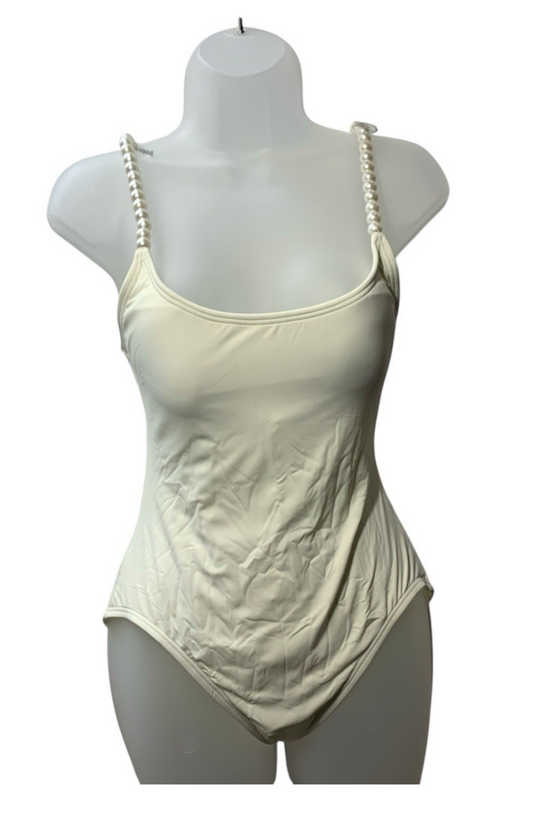 Kate Spade New York Womens String of Pearls One-Piece Swimsuit Medium Swimwear