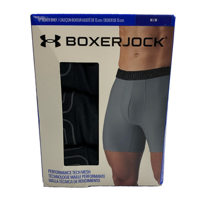 Under Armour Boxerjock Men's Boxer Briefs Tech Mesh Black Size Medium - 3 PACK