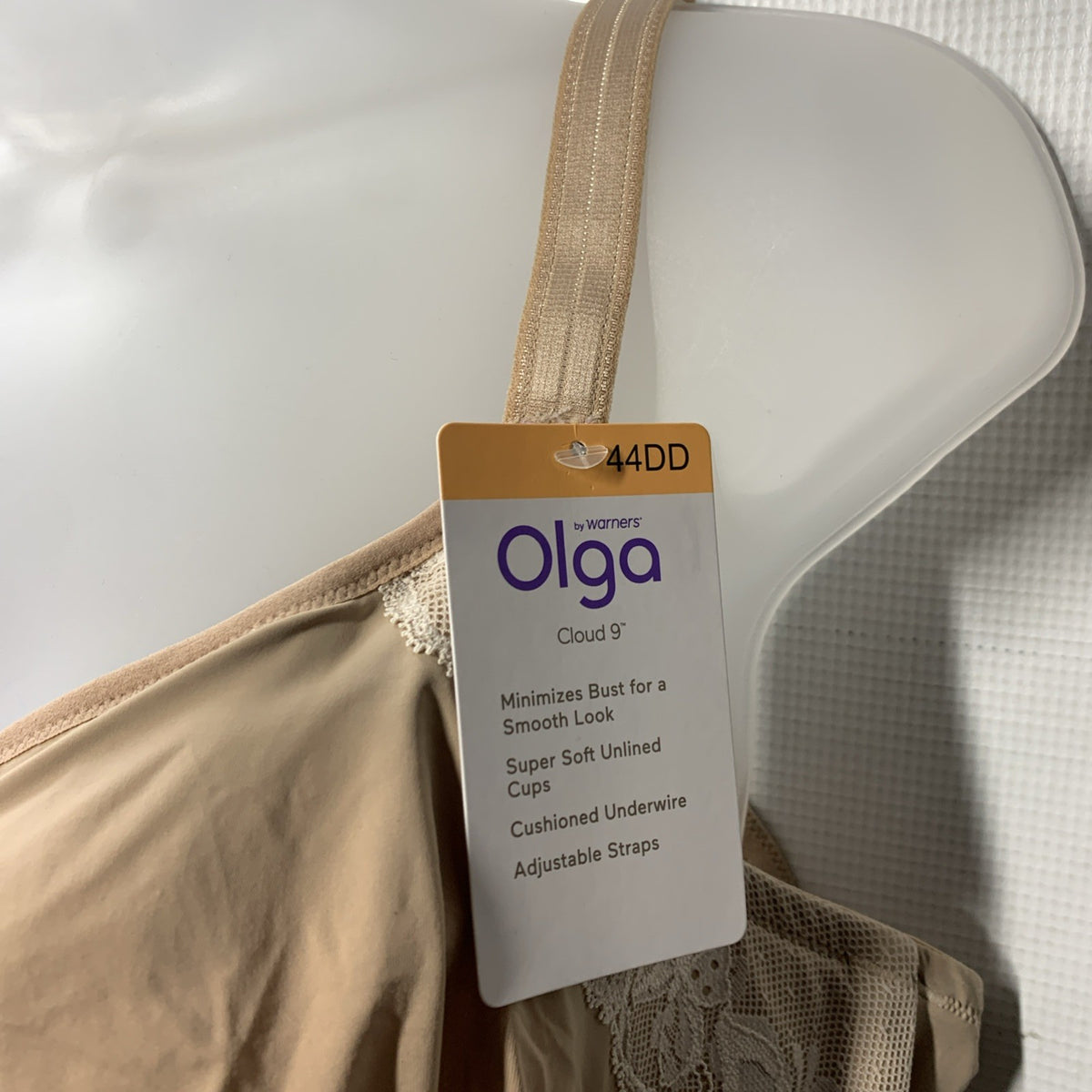Olga Cloud 9 Minimizer Comfort Bra with Super Soft Unlined Cups 44DD Underwired