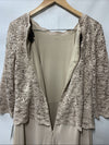 Alex Evenings Women's 3/4 Sleeve Stretch Lace Bodice Mock One Piece Gown Size 12
