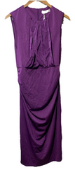 GRACE KARIN Cocktail Party Dress Sleeveless Ruched Size Large Purple Front Drape