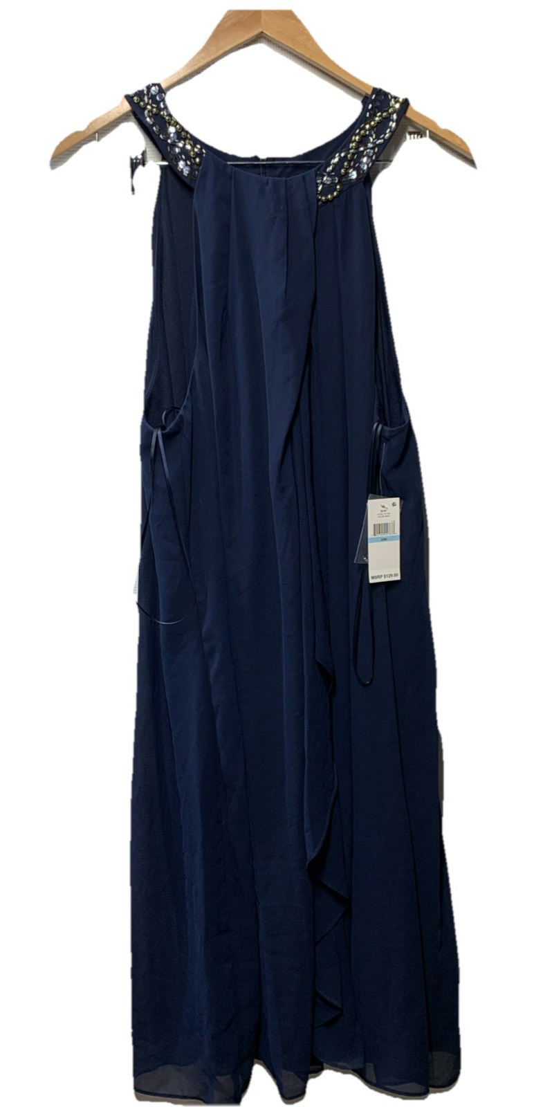 SLNY Women's Navy Sleeveless Navy Blue Shift Dress Size 20W for Formal Business