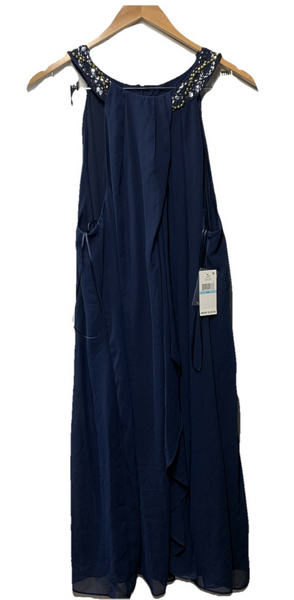 SLNY Women's Navy Sleeveless Navy Blue Shift Dress Size 20W for Formal Business