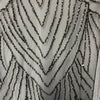 J Kara Sequin Capelet Long Beaded Dress V-neck Pull On Size 14p Gray/sliver