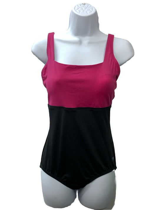 Speedo Women’s Swimsuit One Piece Adjustable Square Neck Moderate Cut Size 6