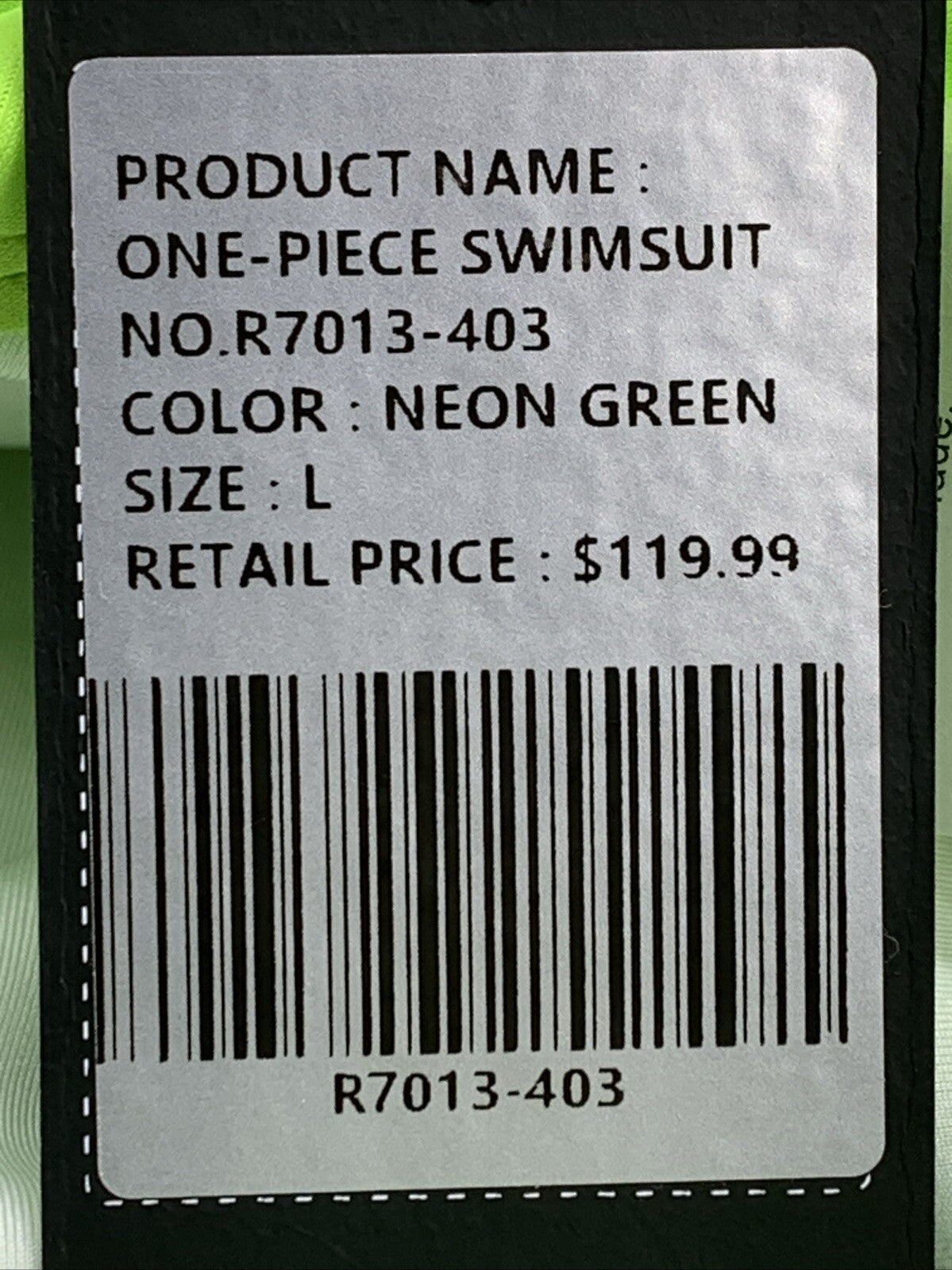RELLECIGA Women's Strapless One Piece Ruched Swimsuit Size L Swimwear Neon Green