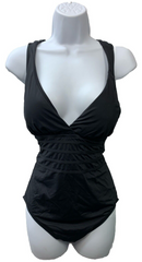 La Blanca Island Goddess Tummy Control One-Piece Swimsuit Size 10 Swimwear Black