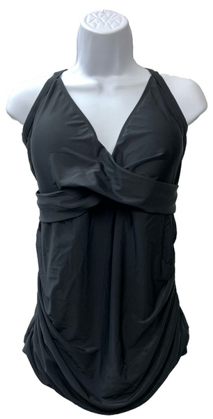 Ocean Blues Vneck Tankini Top Only Ruched Bathing Suit Top No Bottom Size 3XL