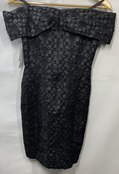 Donna Morgan Women's Cute Mini Cocktail Dress Black Size 6 Raised Floral Print