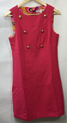 Trina Turk Womens Boat House Dress Pink Hibiscus Size 4 Sleeveless Crew Neckline