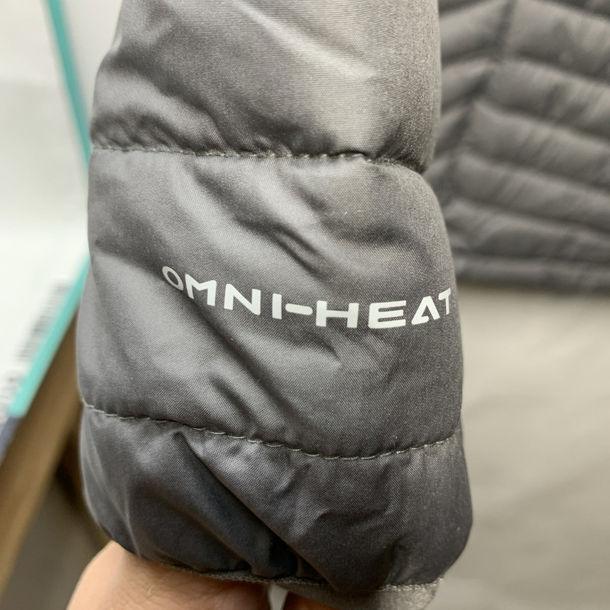 Columbia Powder Lite Mid Hooded Omni-Heat Jacket Sliver Long Puffer Coat Size XS