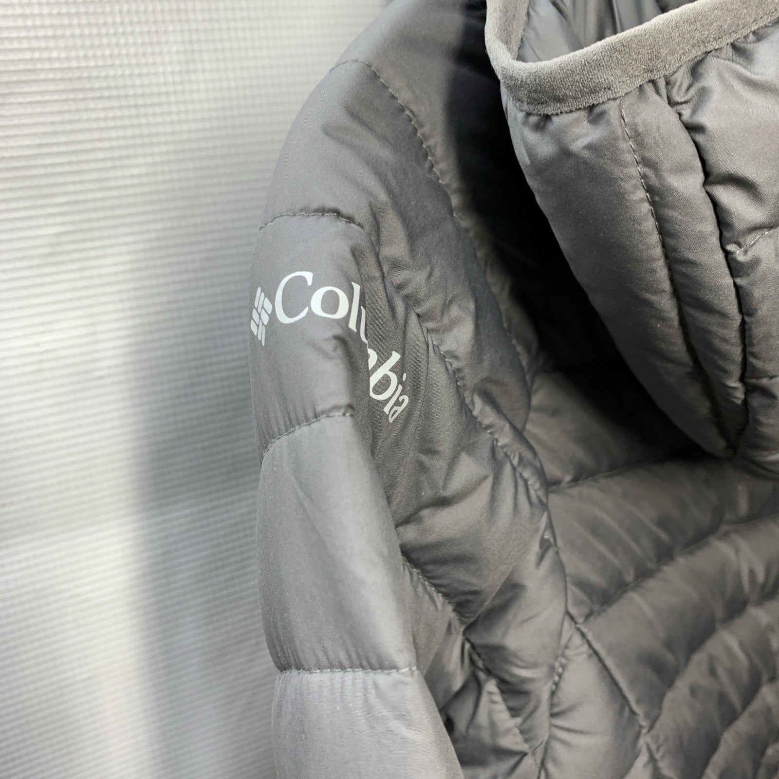 Columbia Powder Lite Mid Hooded Omni-Heat Jacket Sliver Long Puffer Coat Size XS