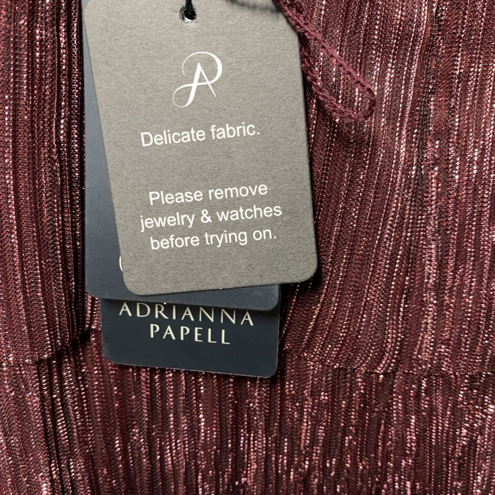 Adrianna Papell Women's Metallic Crinkle Gown Dress Size 4 Party/Cocktail Formal