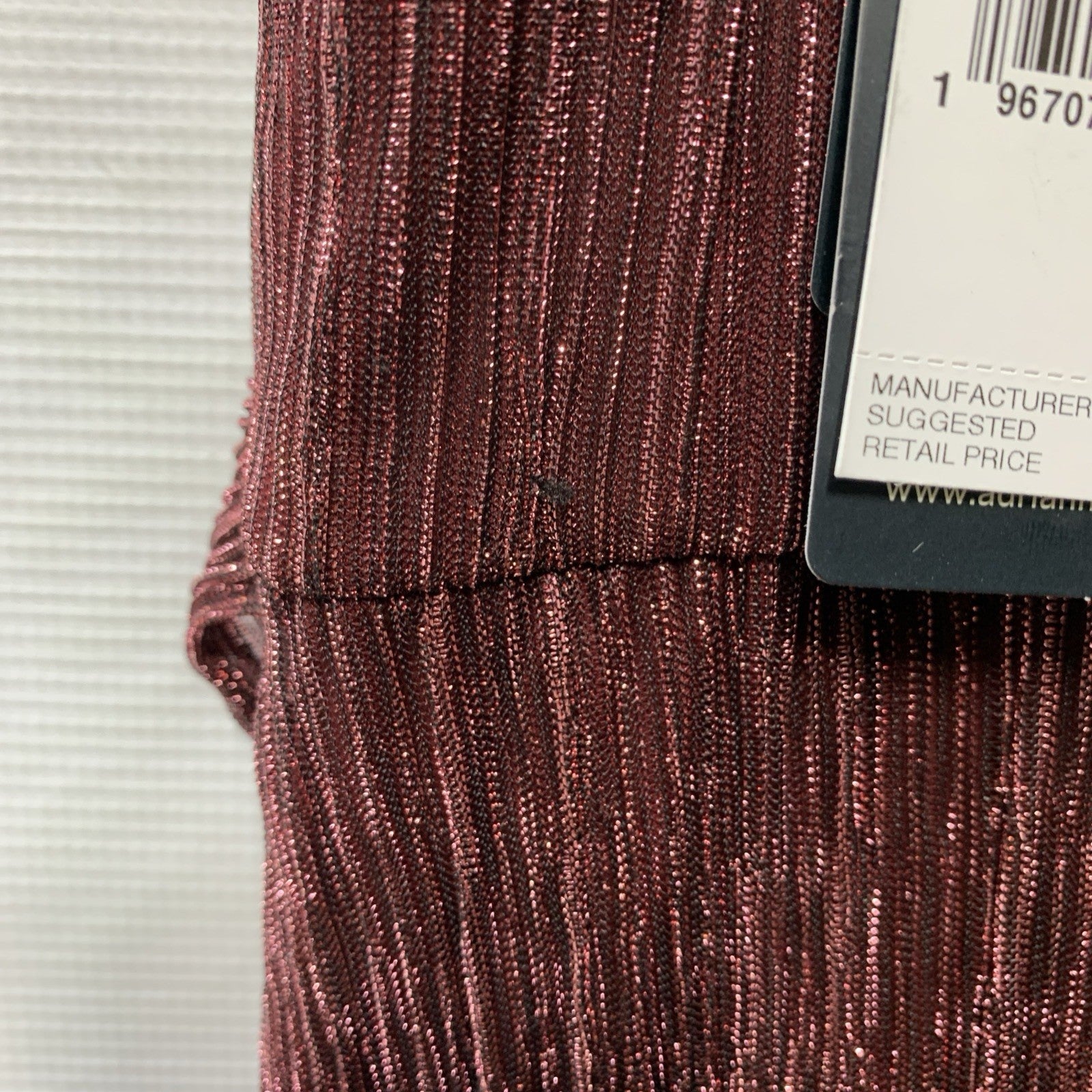 Adrianna Papell Women's Metallic Crinkle Gown Dress Size 4 Party/Cocktail Formal