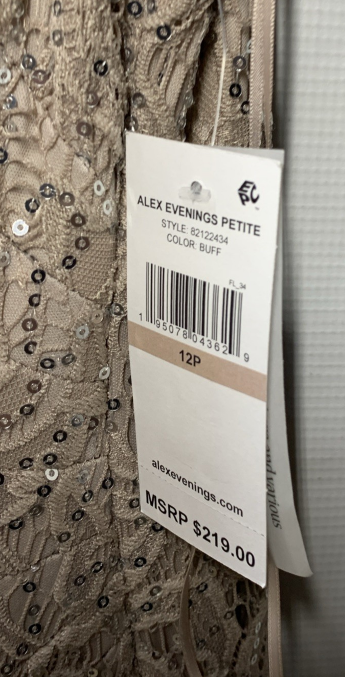 Alex Evenings Mother of The Bride Dress, Long Sleeveless Dress Size 12 Petite