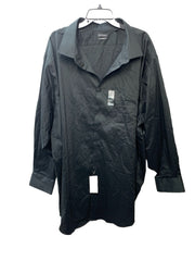 Van Heusen Black Button Up Stain Shield Big Fit Stretch Shirt Mens Size 22 34/35