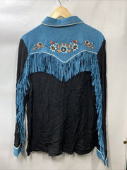 JOHN MOON Women's Embroidered Western Buttons Down Shirts Size 2XL Long Sleeve