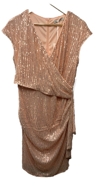 GRACE KARIN Sparkly Sequin Party Club Night Dress Wrap V-Neck Bodycon Cocktail L