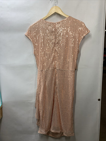 GRACE KARIN Sparkly Sequin Party Club Night Dress Wrap V-Neck Bodycon Cocktail L