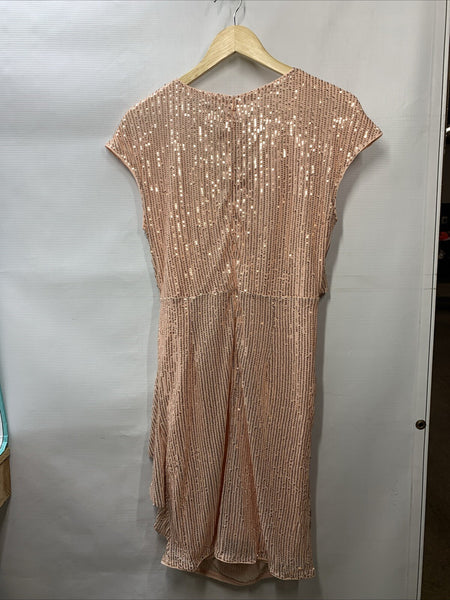 GRACE KARIN Sparkly Sequin Party Club Night Dress Wrap V-Neck Bodycon Cocktail L