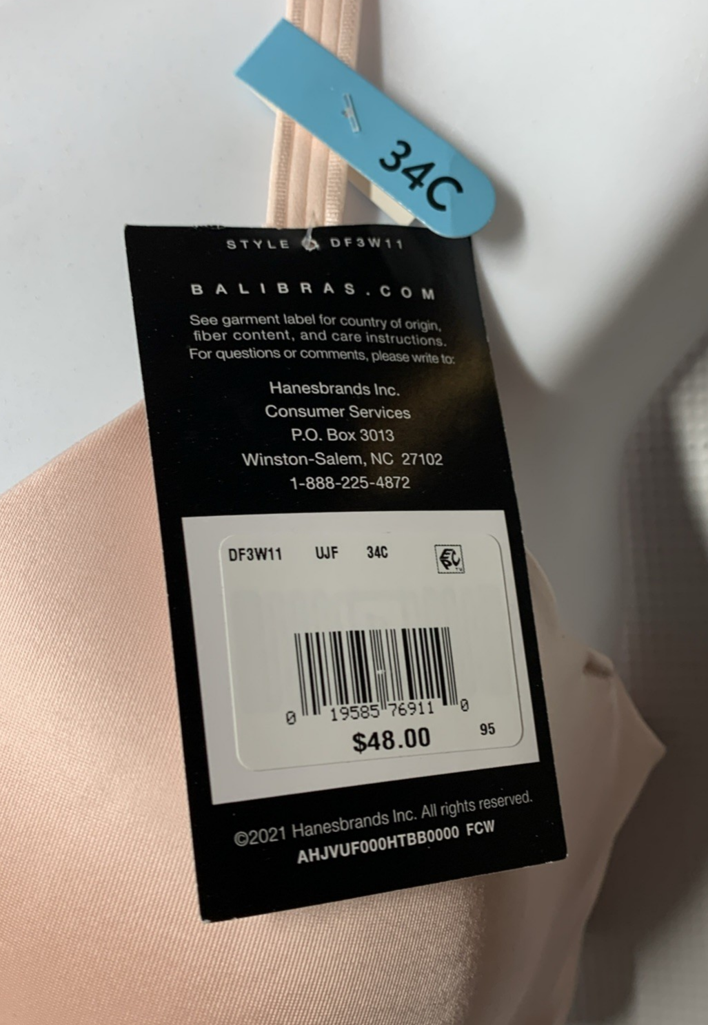 Bali Women's One Smooth U Smoothing & Concealing Underwire T-shirt Bra Size 34C