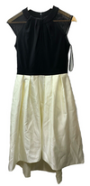 BETSY & ADAM Black Lace Cap Sleeveless Keyhole Midi Formal Hi-Lo Dress Size 6