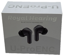 Royal Hearing 5.3 Wireless Bluetooth Hearing Aid w/Charging Case Model U-ProENC