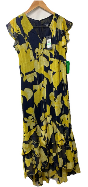 Tommy Hilfiger Womens Chiffon Flutter Sleeve Hem V-Neck Midi Formal Dress Size 8