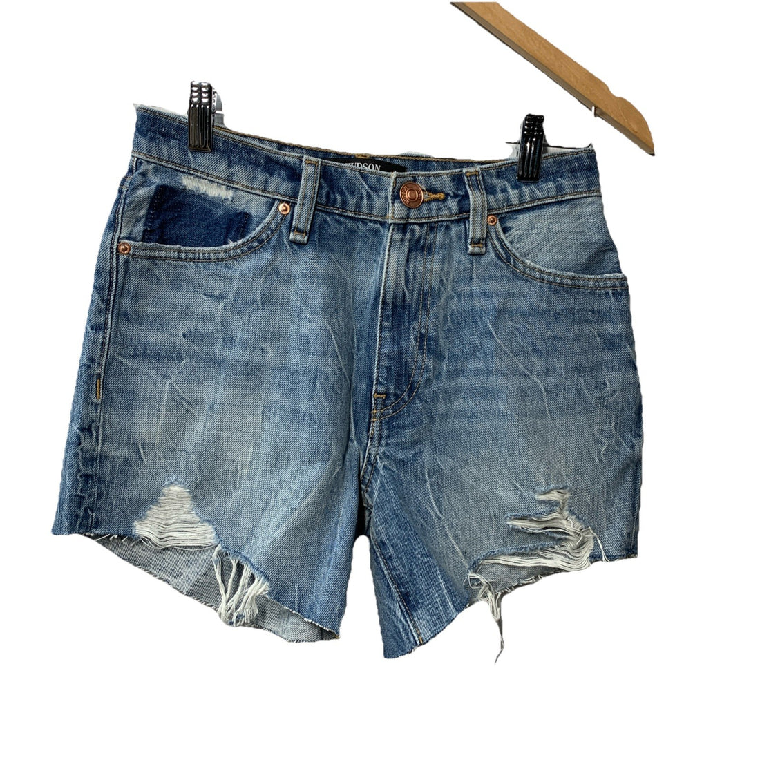 HUDSON Women's Devon High-Rise Boyfriend Short 24 Denim DJRSDE1603 with Pockets