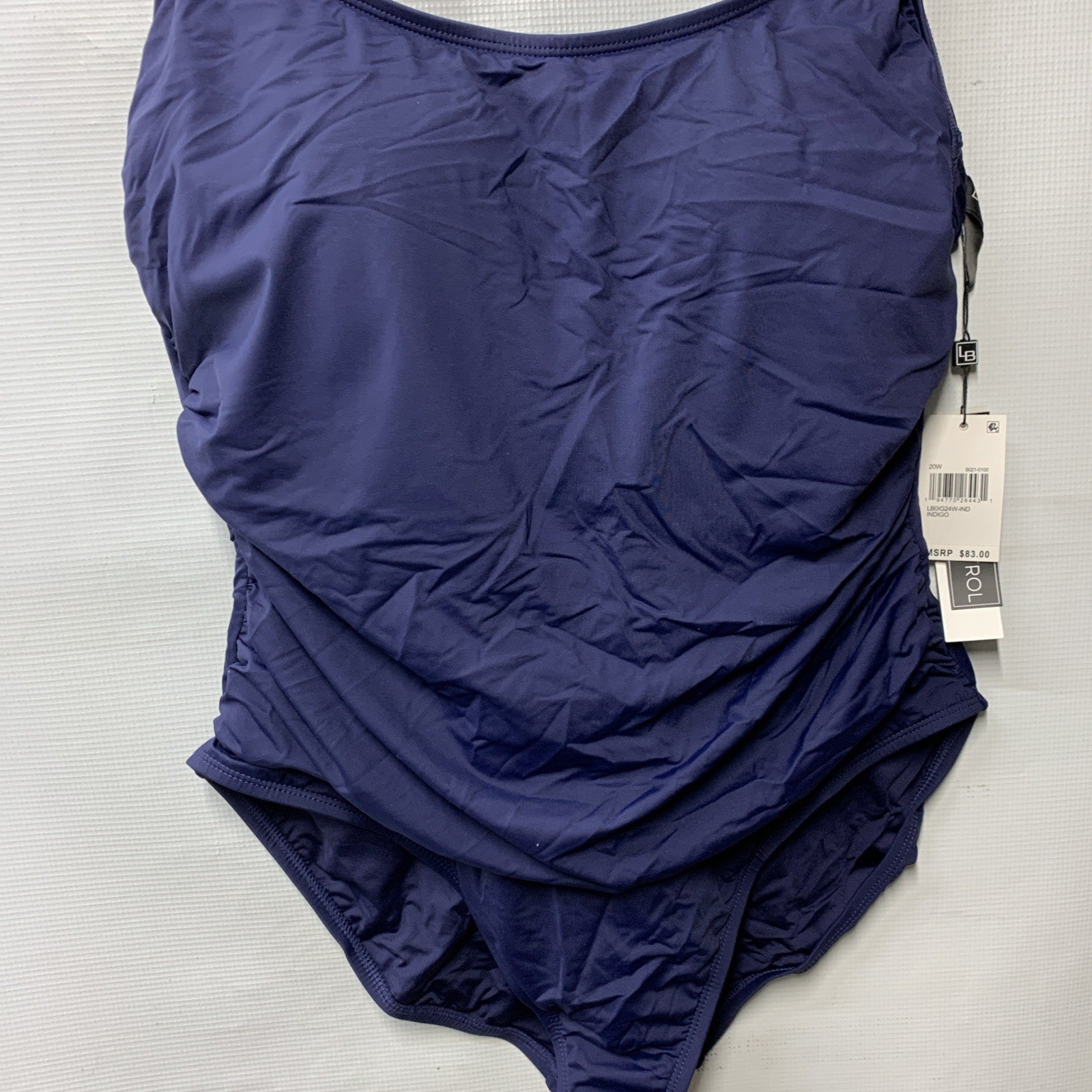 La Blanca Women's One Piece Swimsuit Size 20W Swimwear Indigo Island Goddess