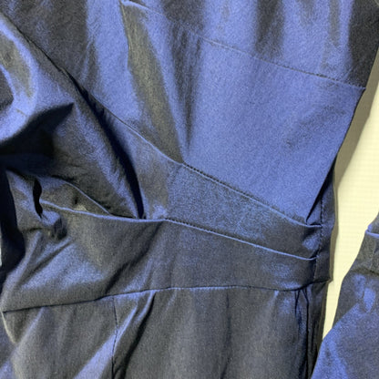 Alex Evenings Women's Short Taffeta Portrait Collar Formal Dress Blue Size 12