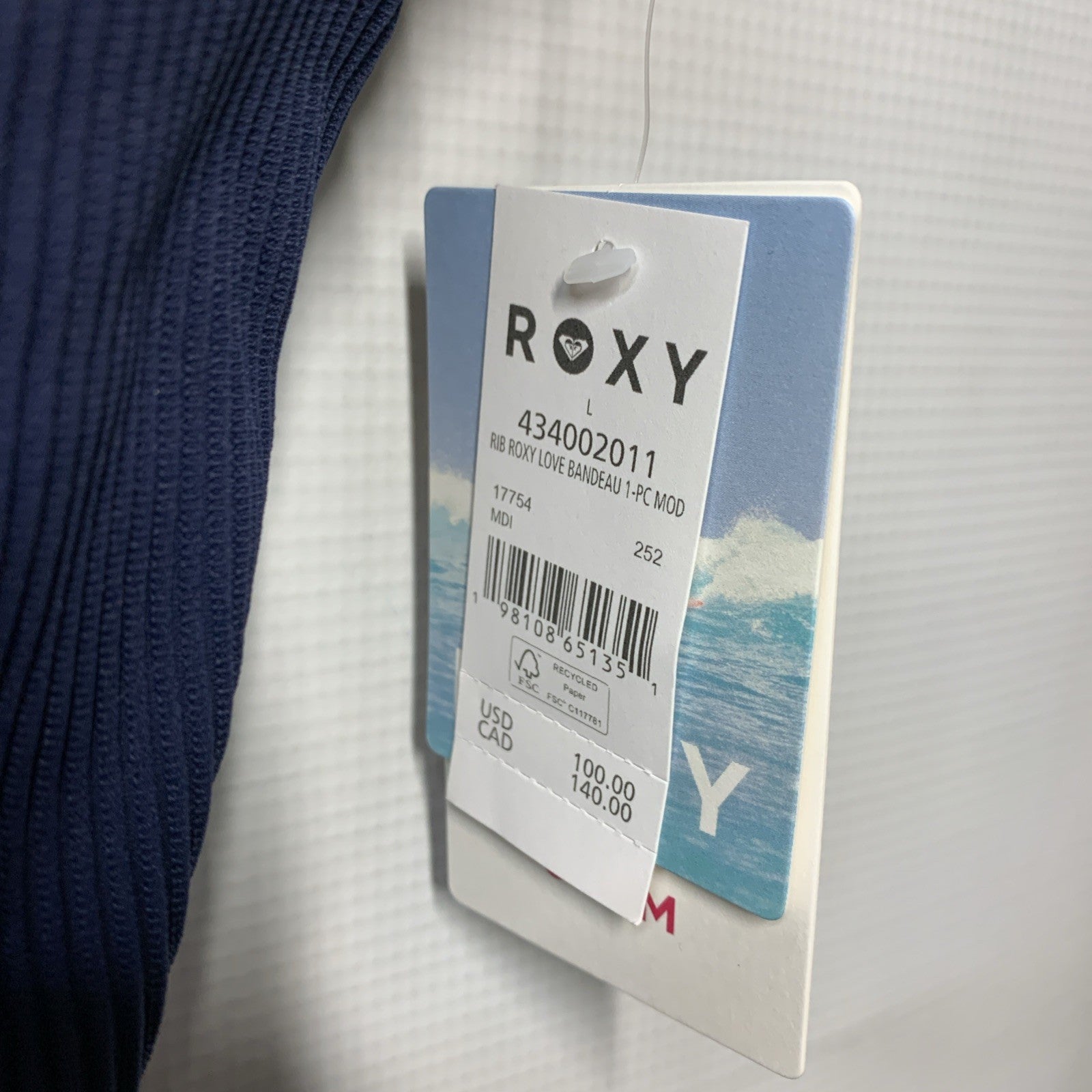 Roxy Womens One Piece Swimsuit Love Bandeau Bathing Suit Swimwear Large