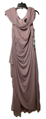 Alex Evenings Women's Long L-Neck Glitter Mesh Dress With Ruched Neck Line 16P