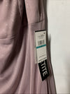 Alex Evenings Women's Long L-Neck Glitter Mesh Dress With Ruched Neck Line 16P