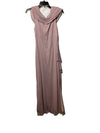 Alex Evenings Women's Long L-Neck Glitter Mesh Dress With Ruched Neck Line 16P