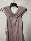 Alex Evenings Women's Long L-Neck Glitter Mesh Dress With Ruched Neck Line 16P