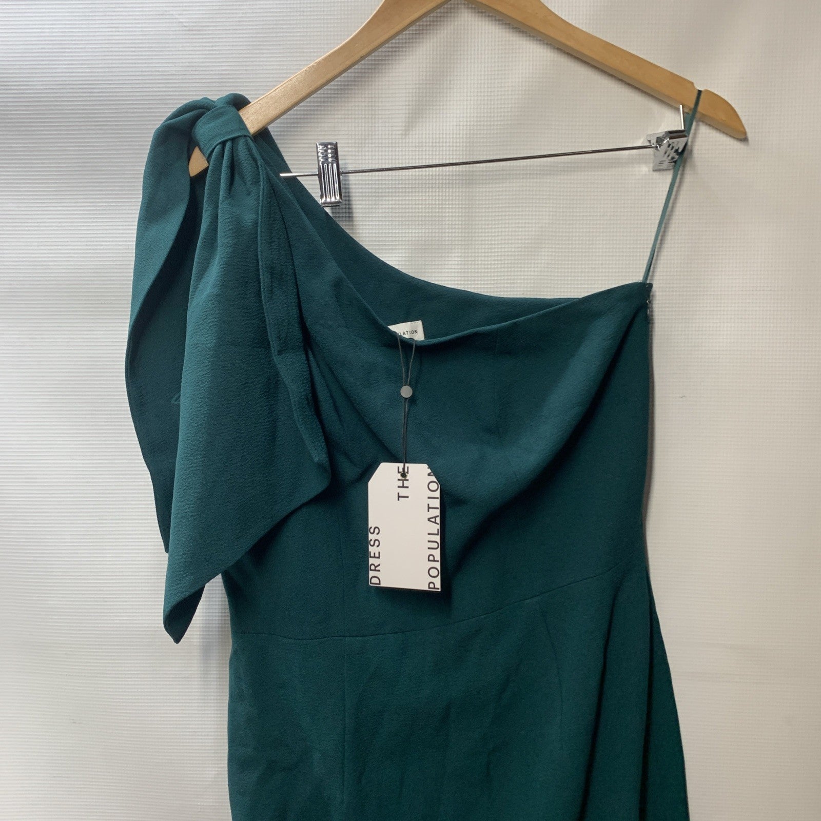 Dress the Population Tiffany One Shoulder Bow Detail Midi Sheath Dress Medium