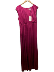 Dress The Population Krista Plunge Neck Side Slit Dress Maxi Size XL Sleeveless