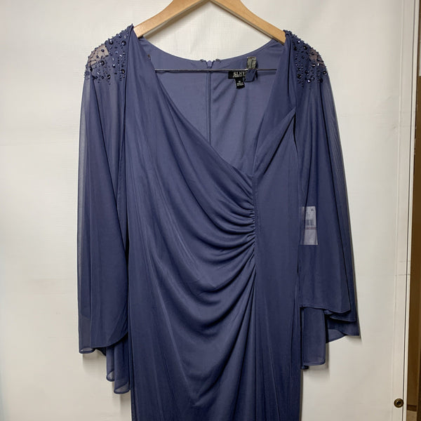 SL Fashions Women's Sequin Lace Chiffon Caplet Wedding Formal Dress Size 12