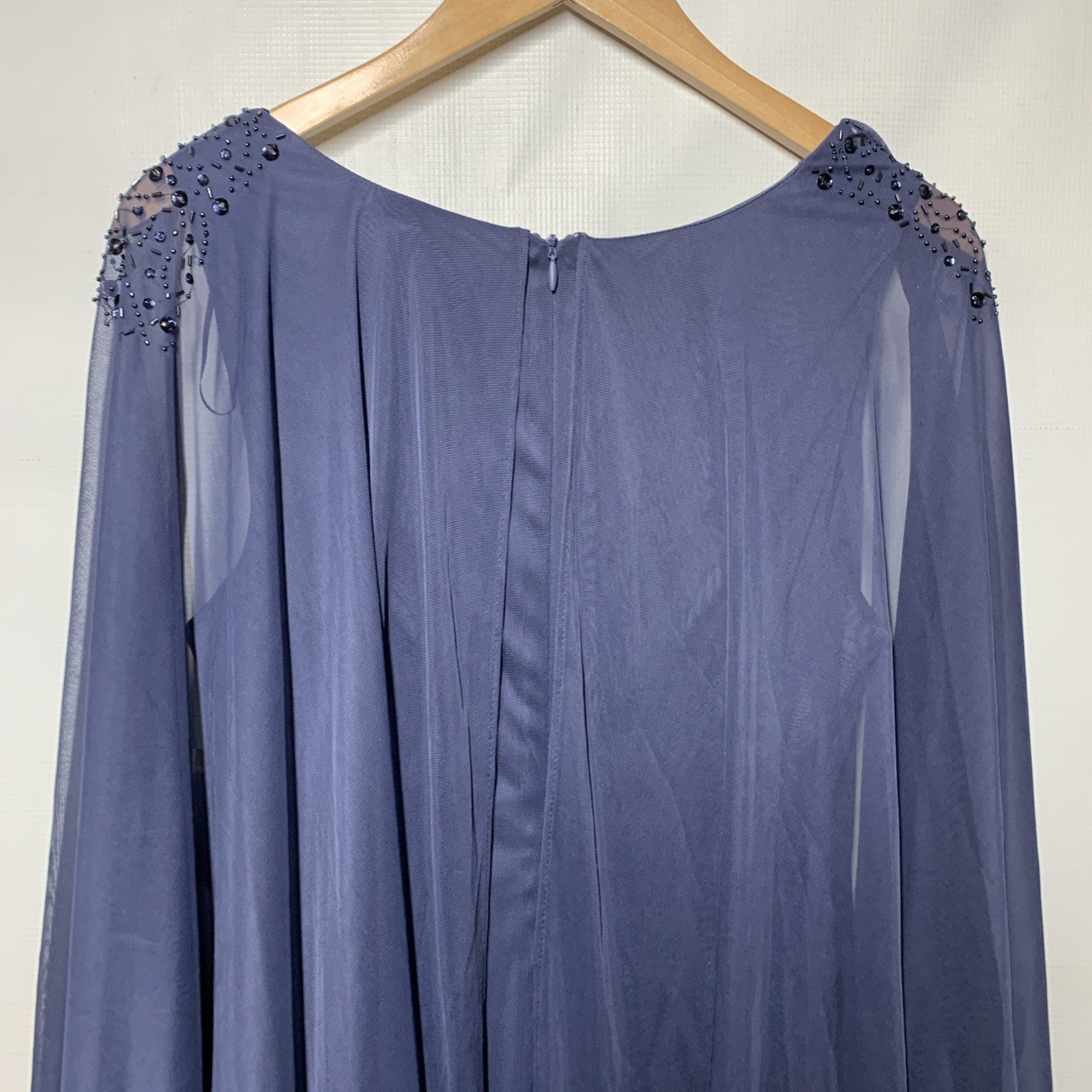 SL Fashions Women's Sequin Lace Chiffon Caplet Wedding Formal Dress Size 12