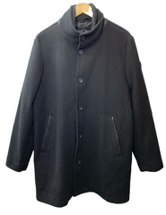 Kenneth Cole Mockneck Sweater Lined Wool Blend Coat, Inner Quilted Black, Large