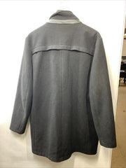 Kenneth Cole Mockneck Sweater Lined Wool Blend Coat, Inner Quilted Black, Large