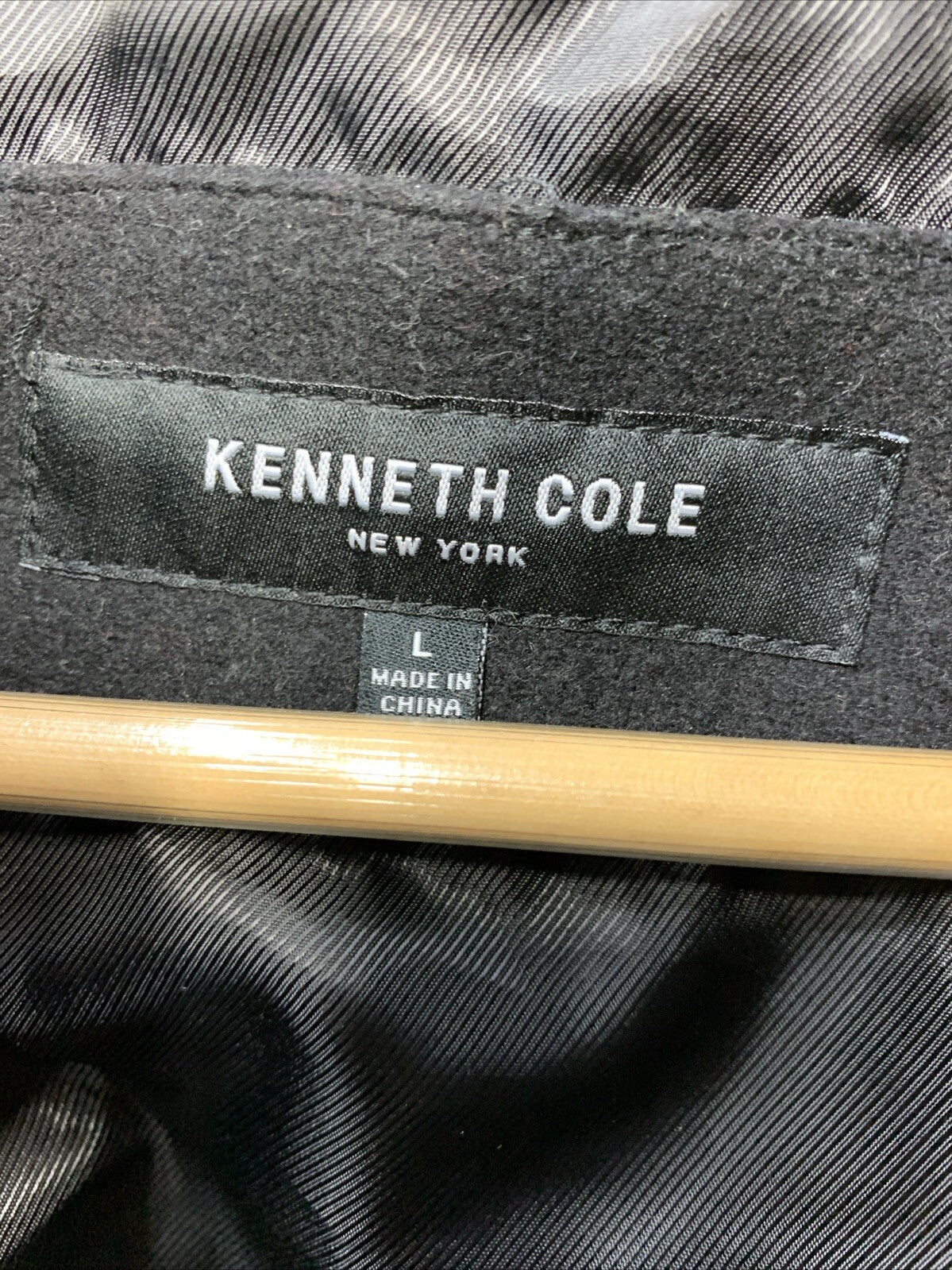 Kenneth Cole Mockneck Sweater Lined Wool Blend Coat, Inner Quilted Black, Large