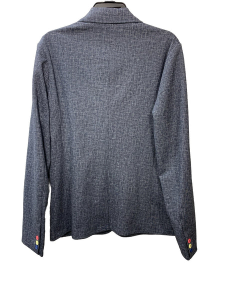 GUESS Boys' Knit Single Breasted Blazer Heather Blue 14 Long Sleeve L4RN04KC3H0